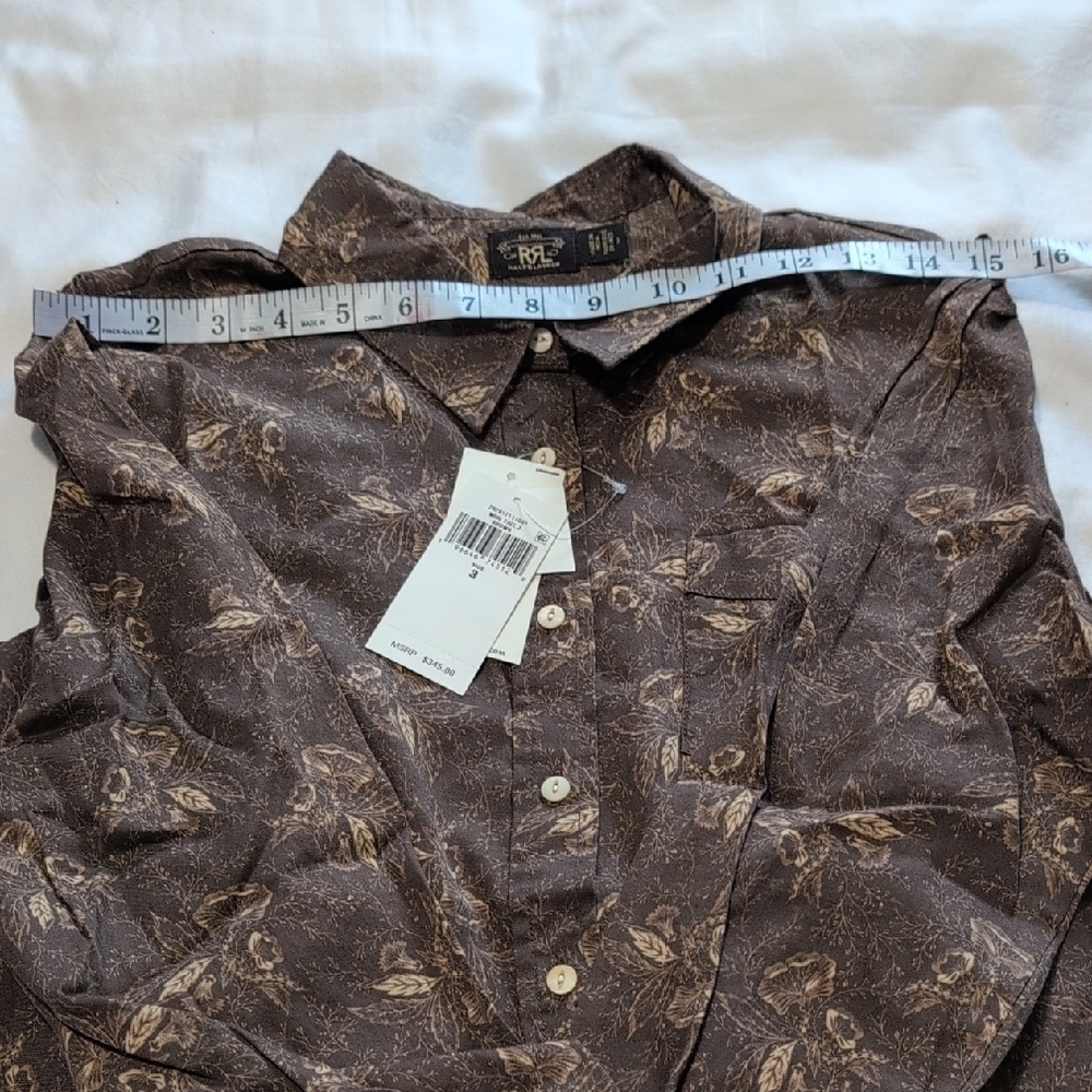 Ralph Lauren Double RL Brown Floral Blouse - Picture 5 of 10